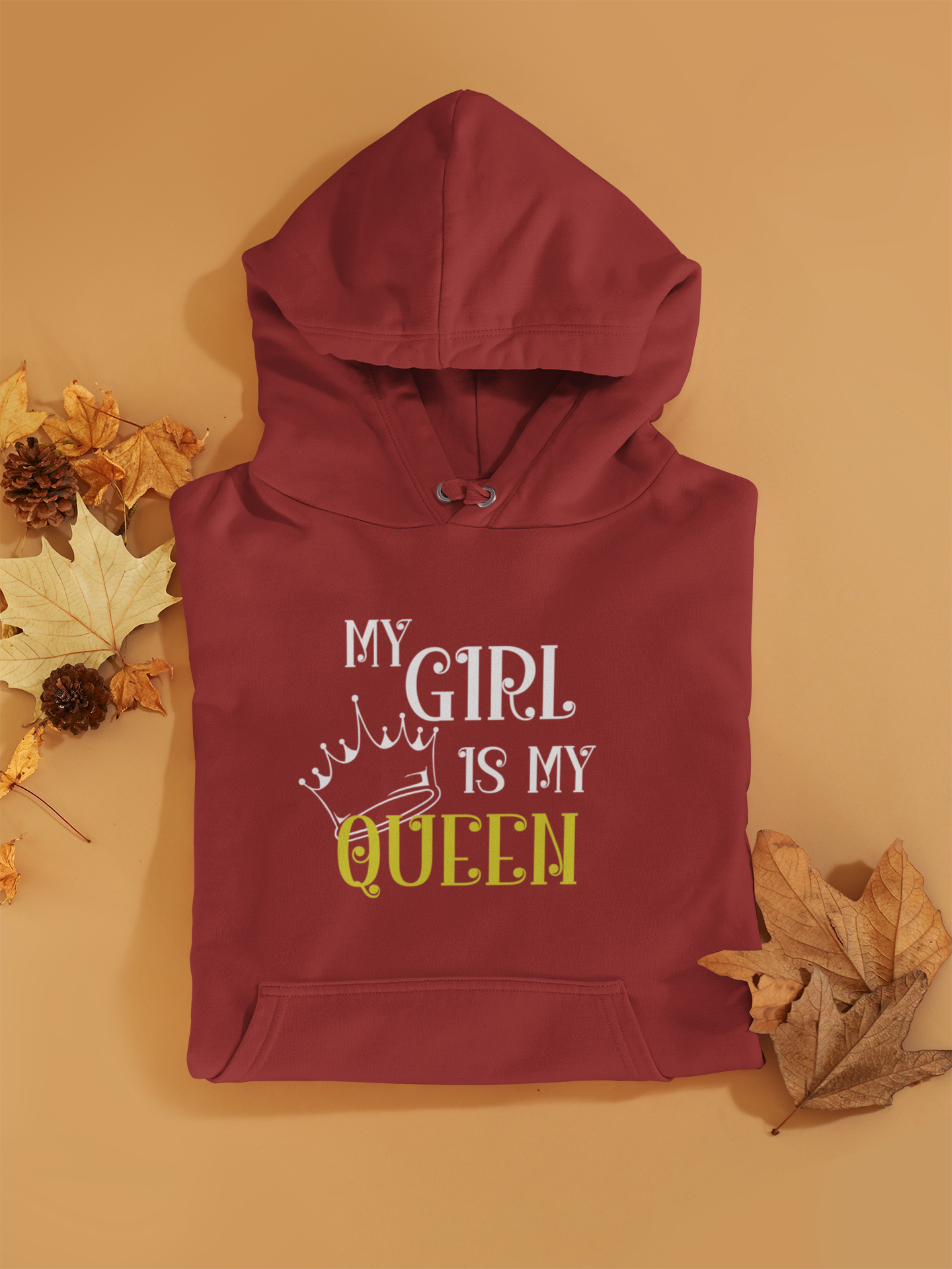 My Girl Is My Queen Father and Daughter Red Matching Hoodies- FunkyTeesClub