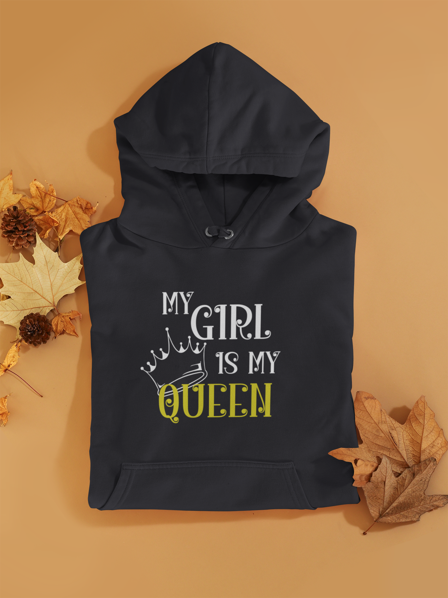 My Girl Is My Queen Father and Daughter Black Matching Hoodies- FunkyTeesClub