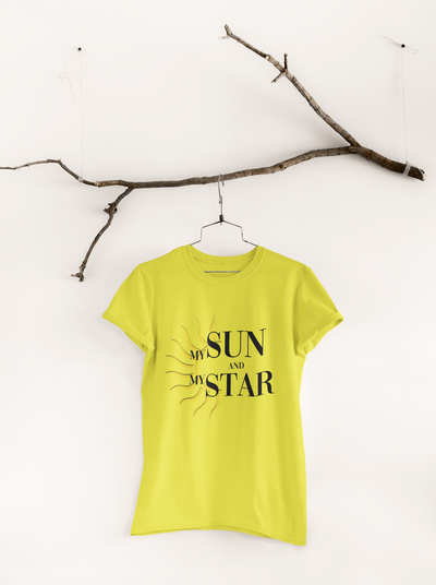 Moon Of My Life Couple Half Sleeves T-Shirts -FunkyTeesClub