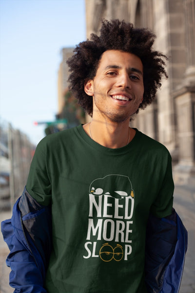 Need More Sleep Typography Mens Half Sleeves T-shirt- FunkyTeesClub - Funky Tees Club