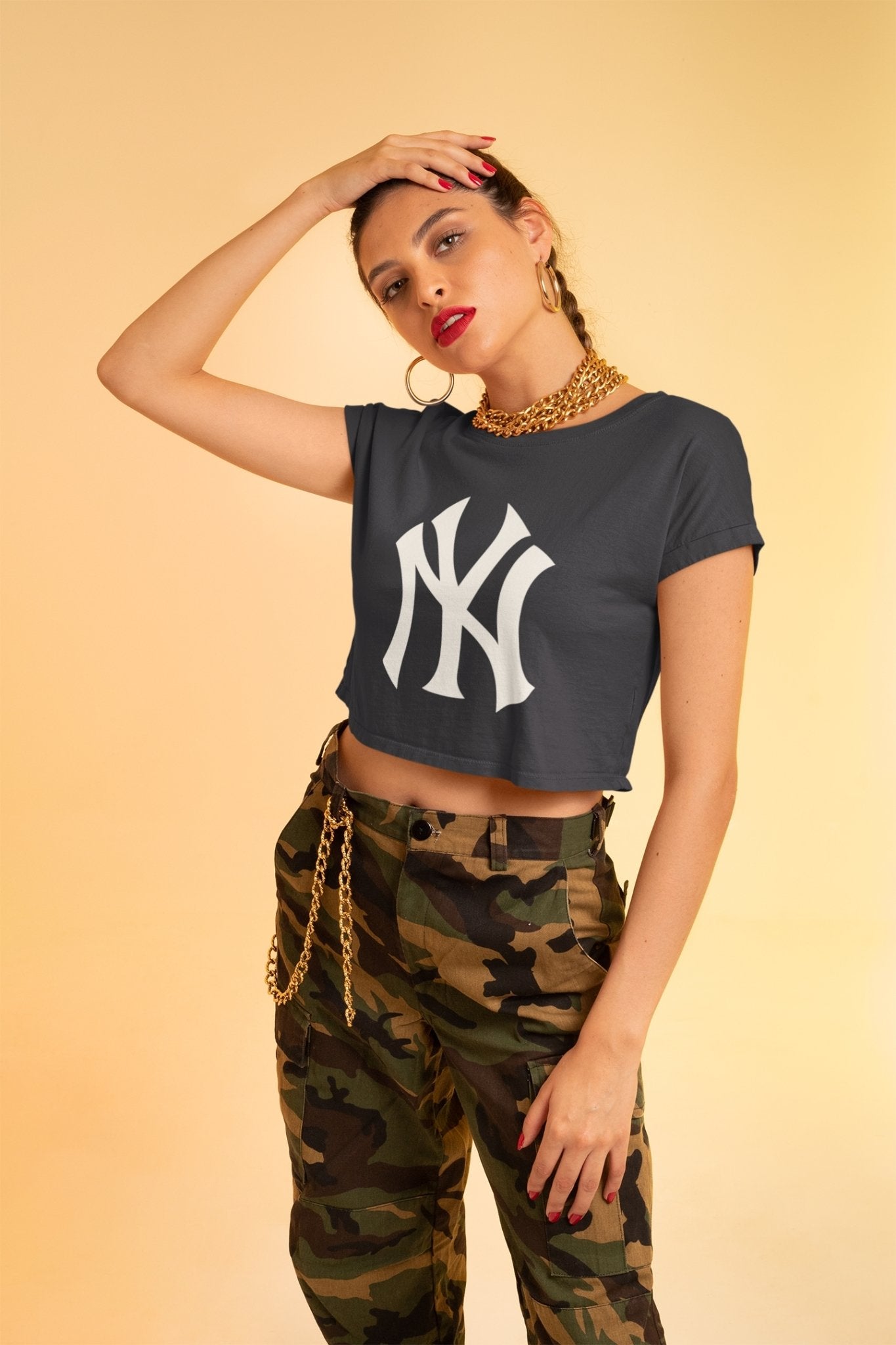 New York Yankees Women Crop Top- FunkyTeesClub - Funky Tees Club