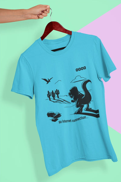 No Internet Anime Mens Half Sleeves T-shirt- FunkyTeesClub - Funky Tees Club