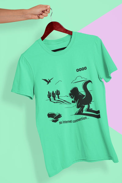 No Internet Anime Mens Half Sleeves T-shirt- FunkyTeesClub - Funky Tees Club