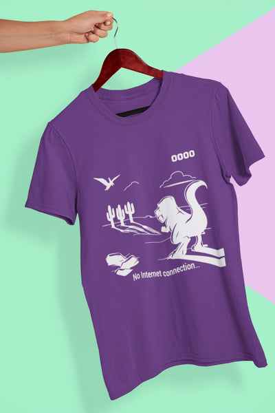 No Internet Anime Women Half Sleeves T-shirt- FunkyTeesClub - Funky Tees Club