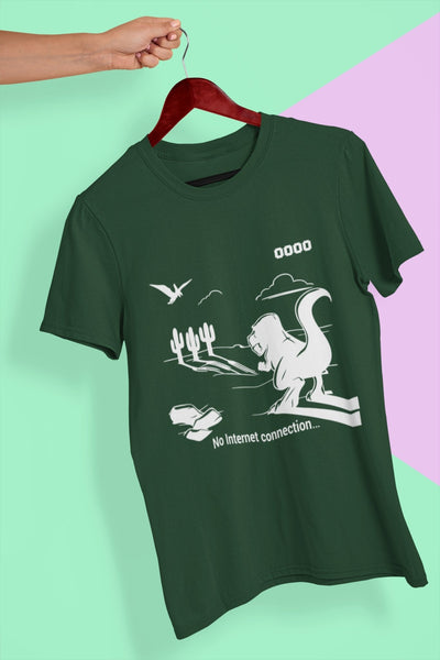 No Internet Anime Women Half Sleeves T-shirt- FunkyTeesClub - Funky Tees Club