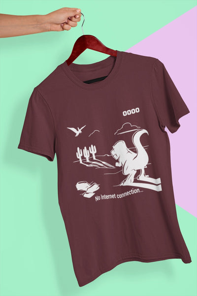 No Internet Anime Women Half Sleeves T-shirt- FunkyTeesClub - Funky Tees Club