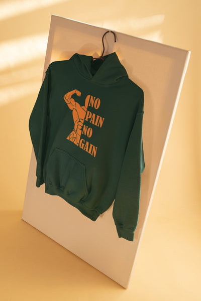 No Pain No Gain Gym And Workout Hoodies for Women-FunkyTeesClub - Funky Tees Club
