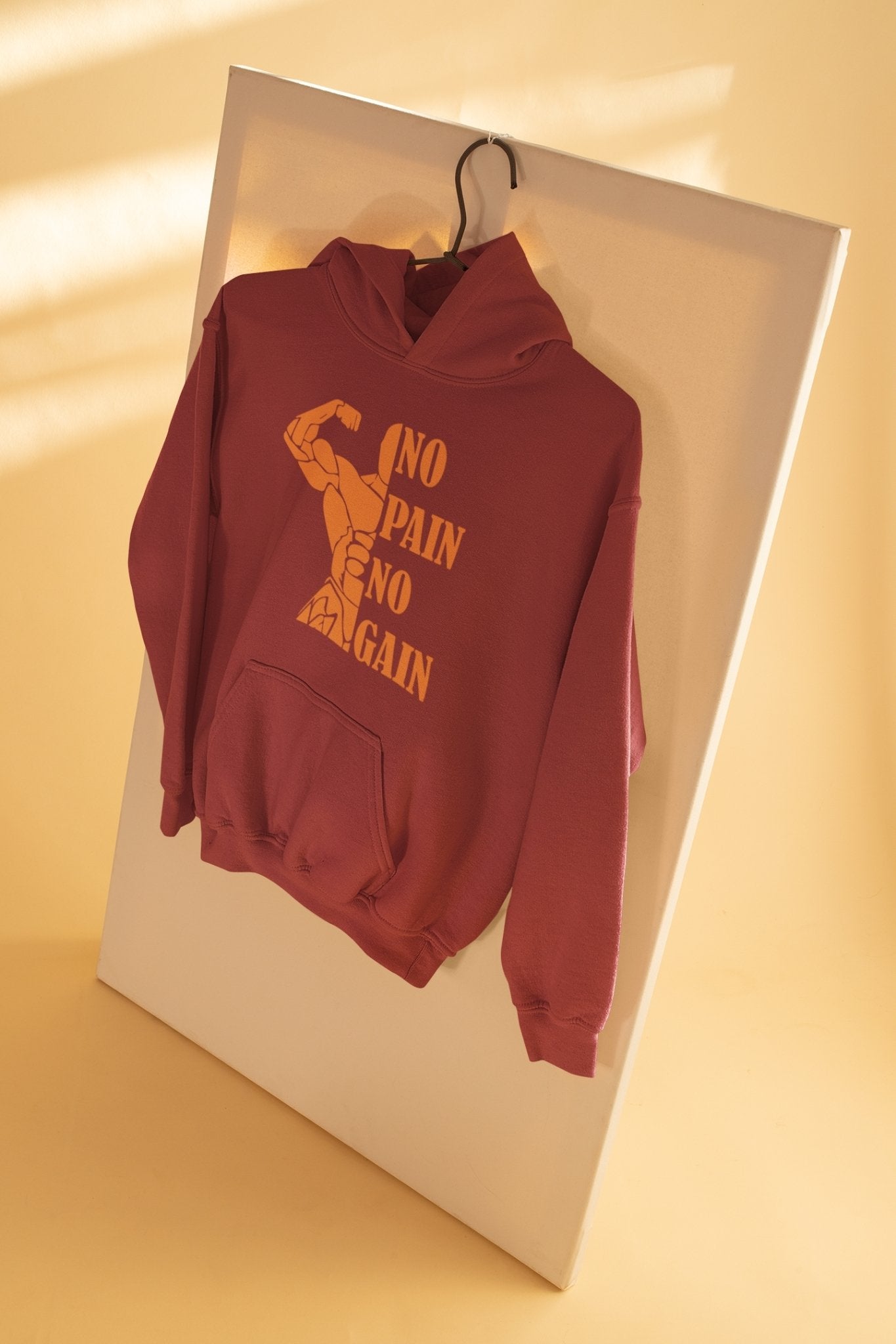 No Pain No Gain Gym And Workout Hoodies for Women-FunkyTeesClub - Funky Tees Club