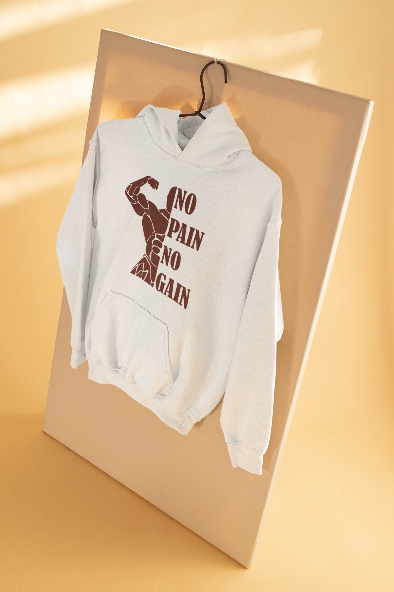 No Pain No Gain Gym And Workout Hoodies for Women-FunkyTeesClub - Funky Tees Club