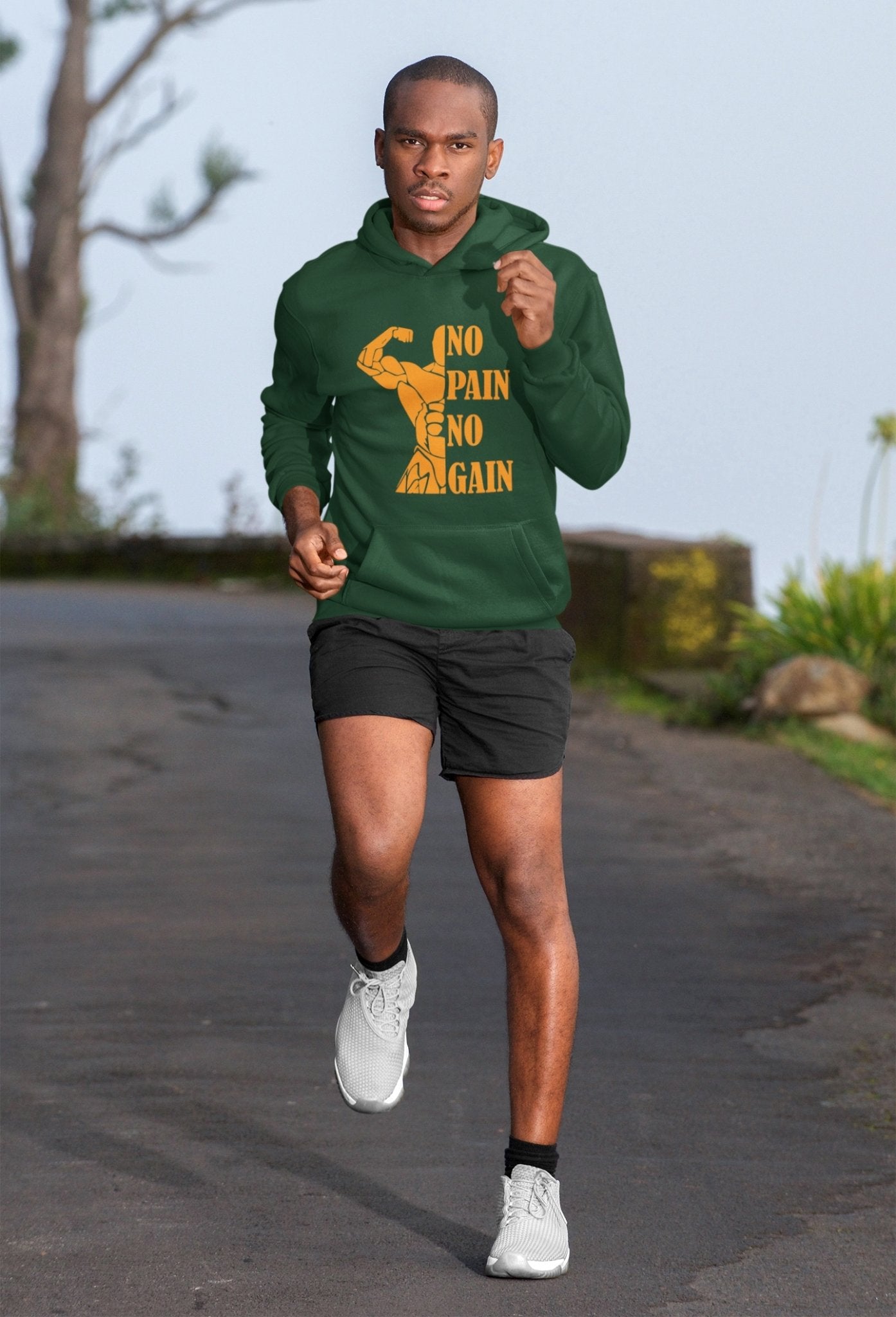 No Pain No Gain Gym And Workout Men Hoodies-FunkyTeesClub - Funky Tees Club