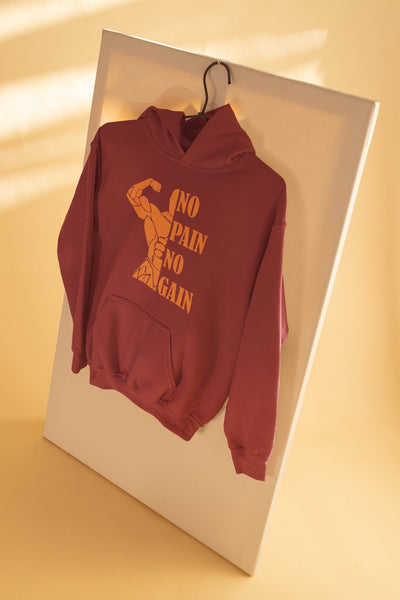 No Pain No Gain Gym And Workout Men Hoodies-FunkyTeesClub - Funky Tees Club