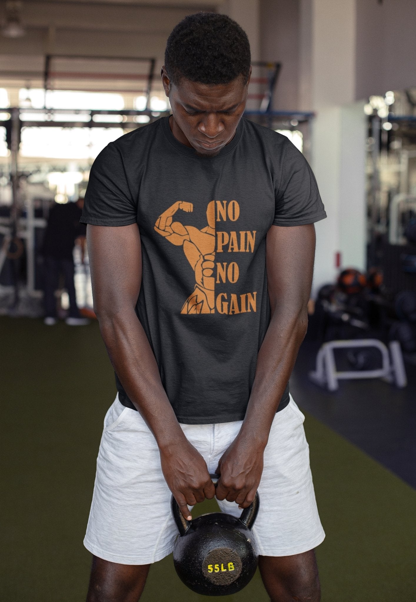 No Pain No Gain Gym And Workout Mens Half Sleeves T-shirt- FunkyTeesClub - Funky Tees Club