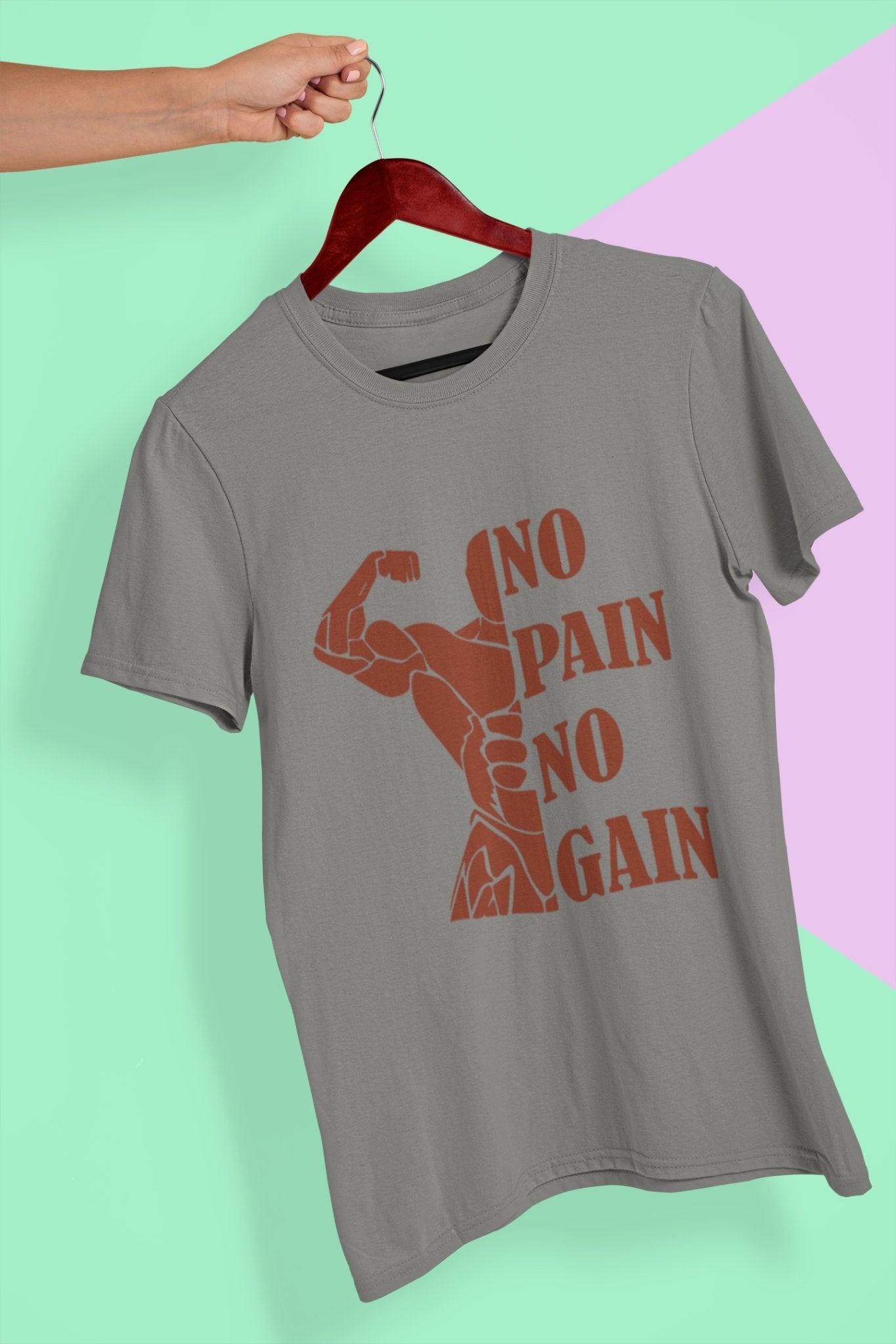 No Pain No Gain Gym And Workout Women Half Sleeves T-shirt- FunkyTeesClub - Funky Tees Club
