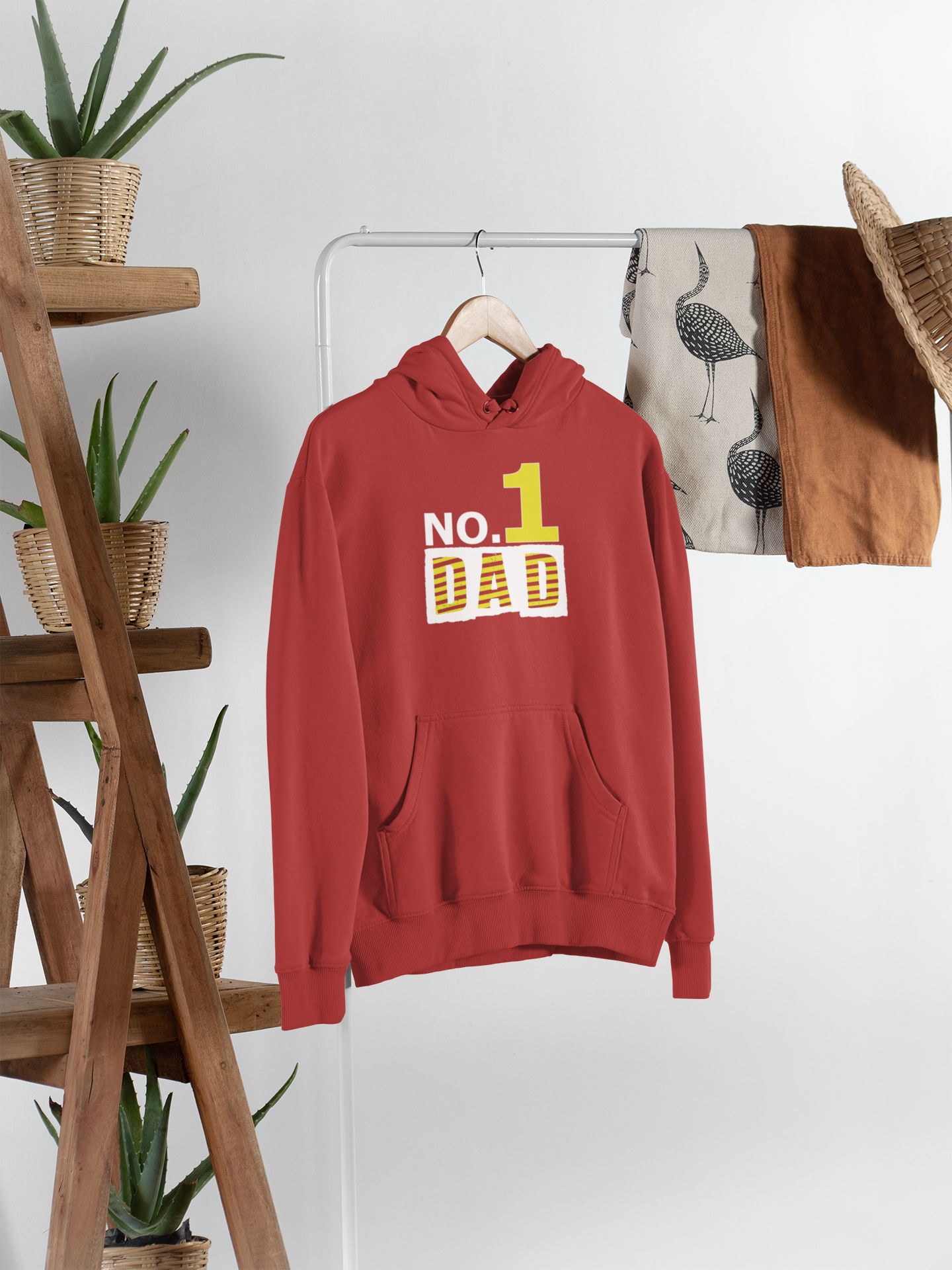 No.1 Dad Father and Daughter Red Matching Hoodies- FunkyTeesClub