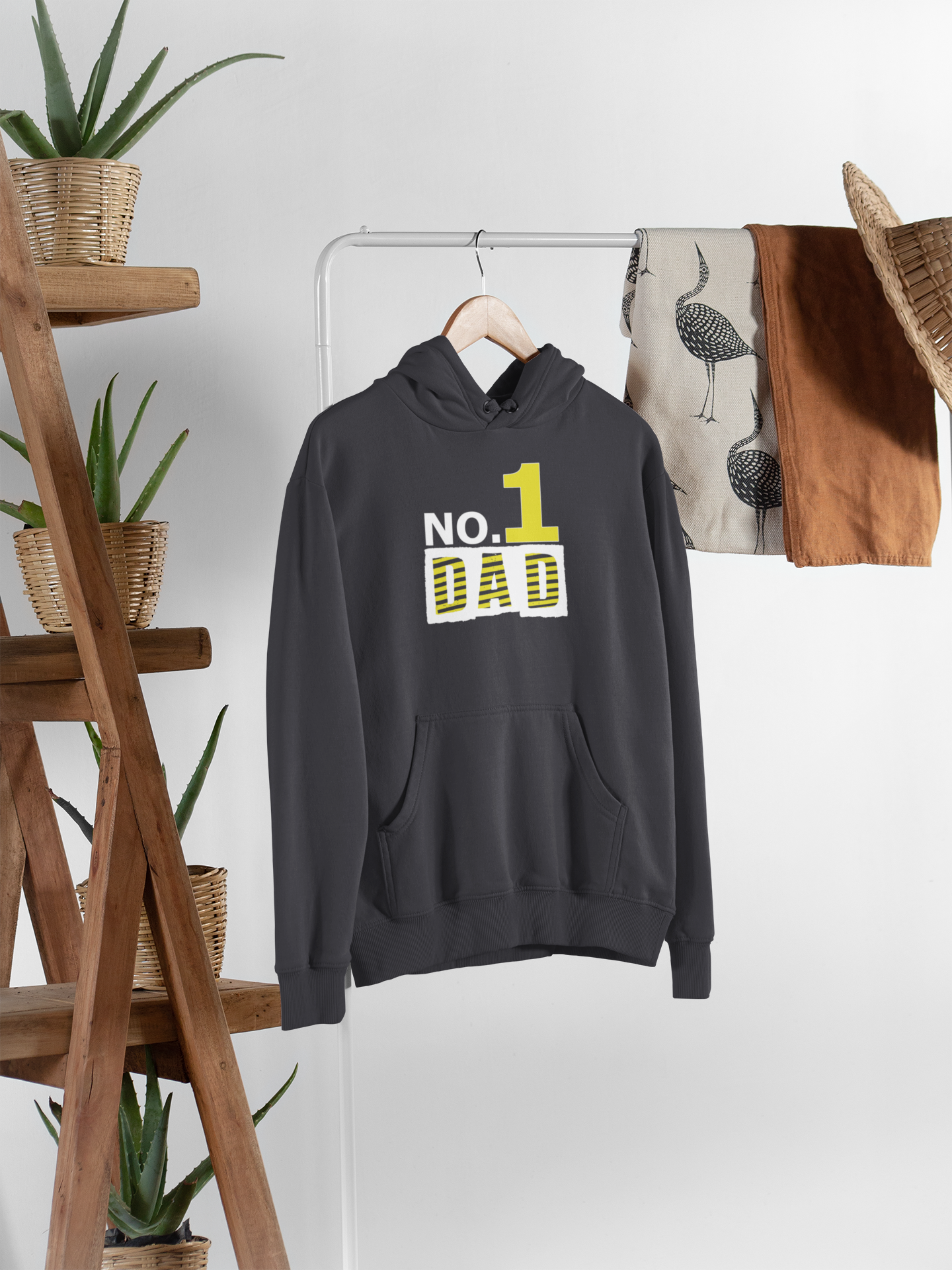 No.1 Dad Father and Daughter Black Matching Hoodies- FunkyTeesClub