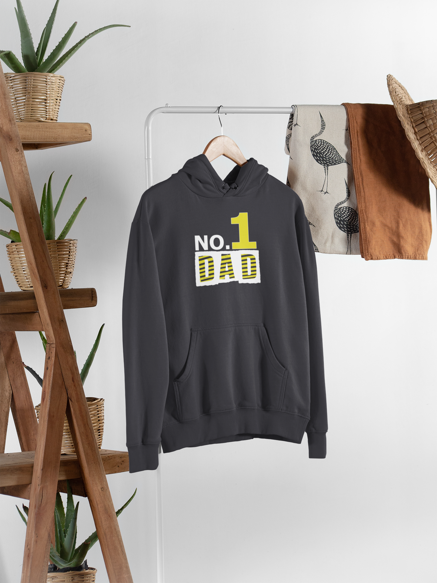 No 1 Dad Father and Son Black Matching Hoodies- FunkyTeesClub