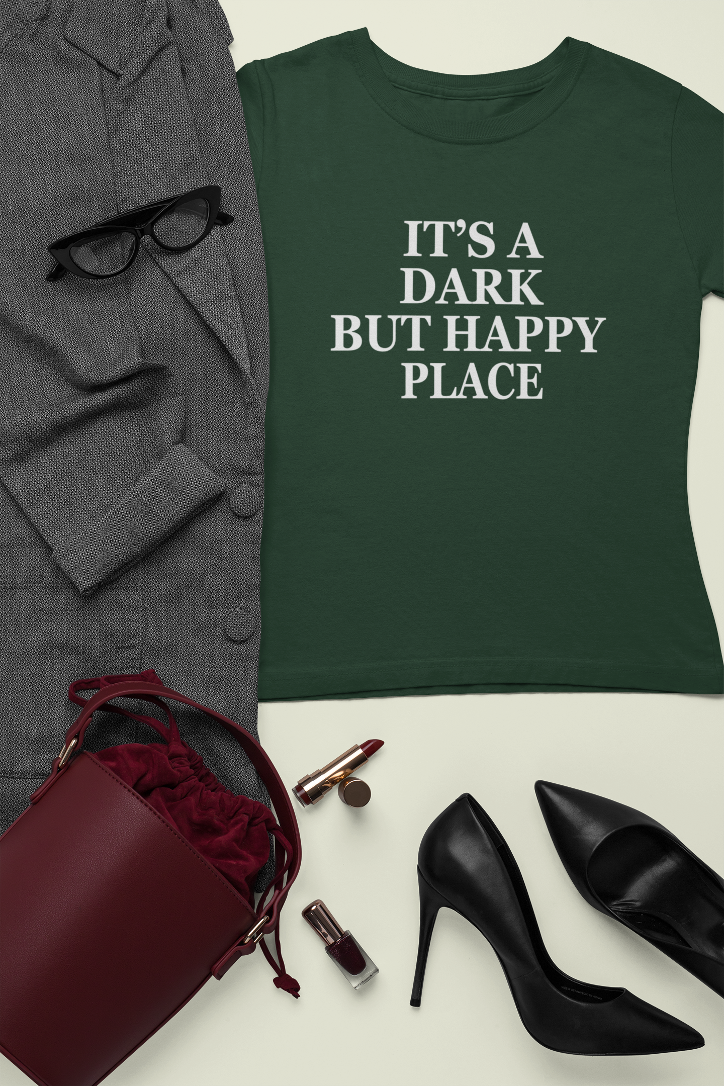 Its A Dark But Happy Place Victoria Beckham Celebrity T-shirt- FunkyTeesClub