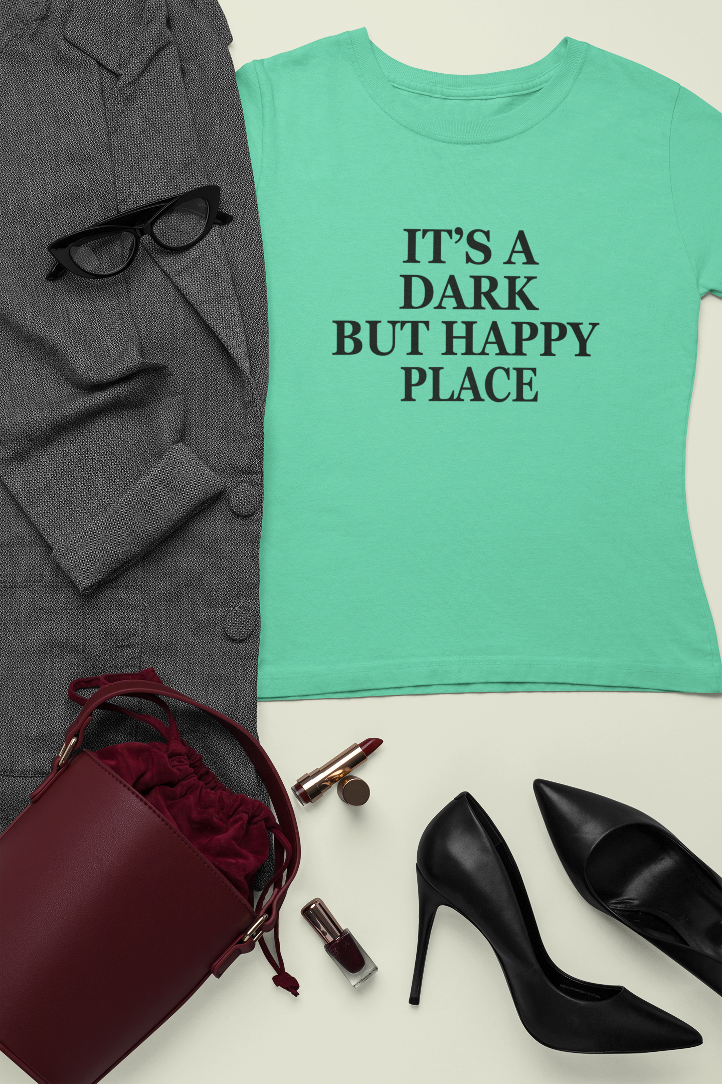 Its A Dark But Happy Place Victoria Beckham Celebrity T-shirt- FunkyTeesClub