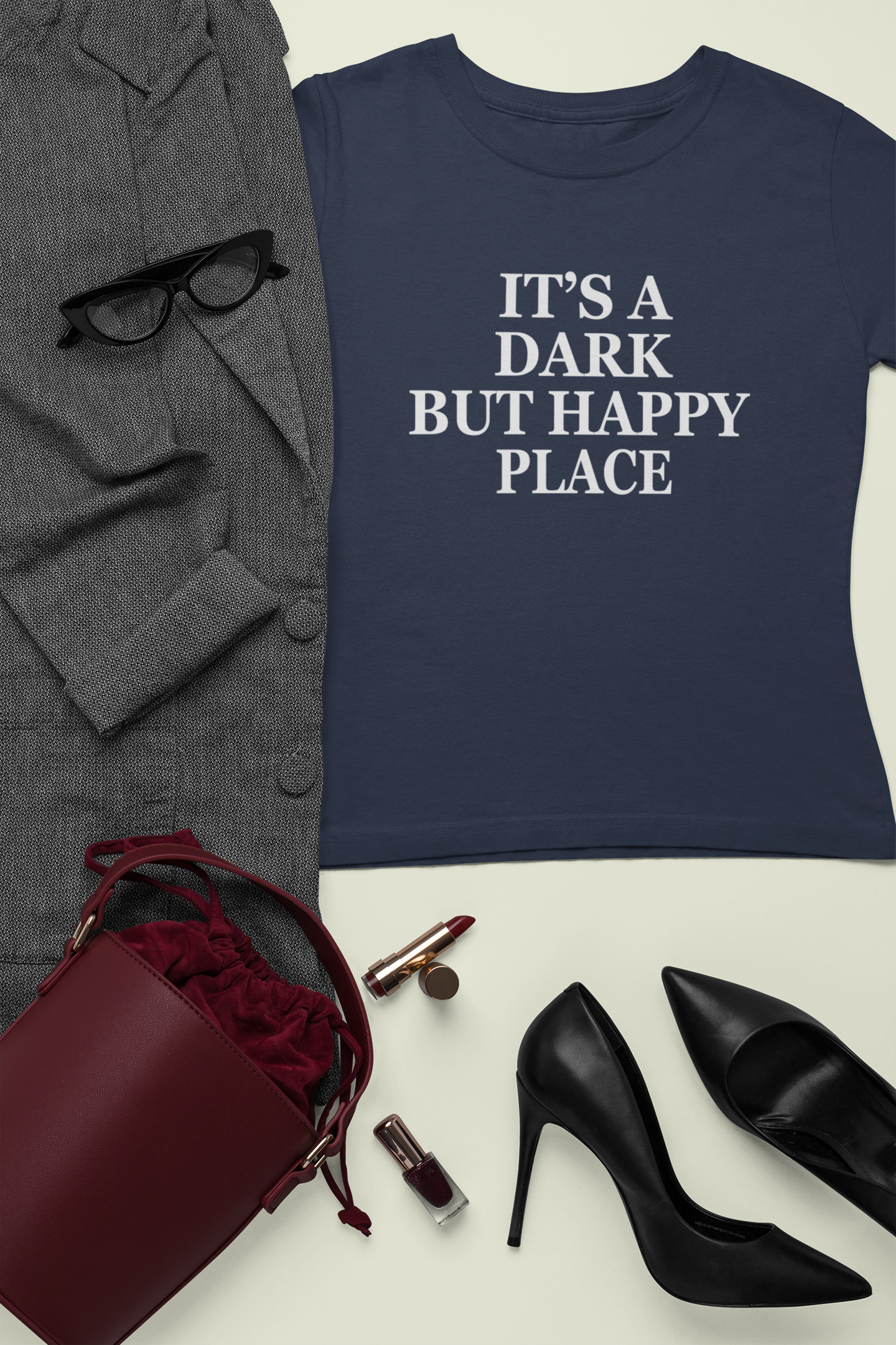 Its A Dark But Happy Place Victoria Beckham Celebrity T-shirt- FunkyTeesClub