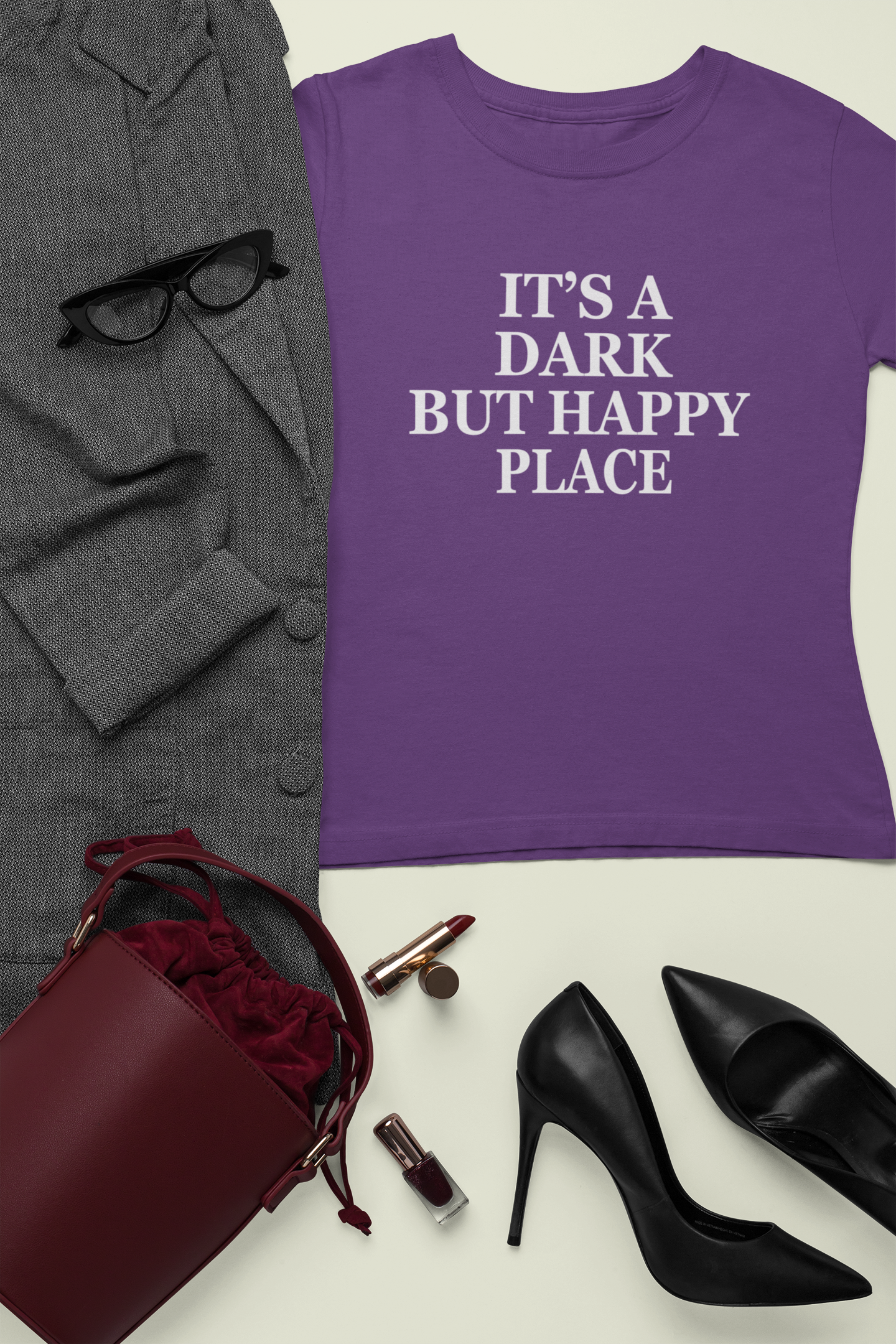 Its A Dark But Happy Place Victoria Beckham Celebrity T-shirt- FunkyTeesClub