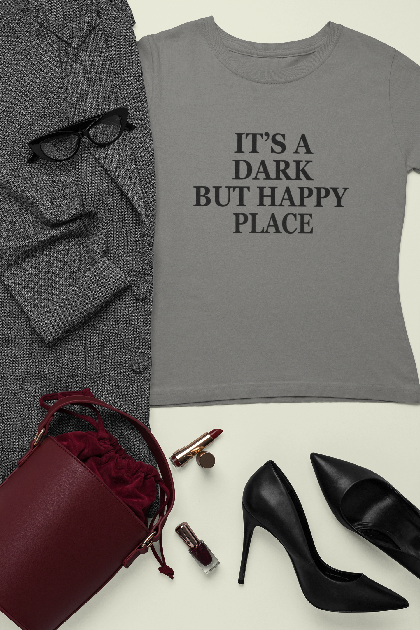 Its A Dark But Happy Place Victoria Beckham Celebrity T-shirt- FunkyTeesClub
