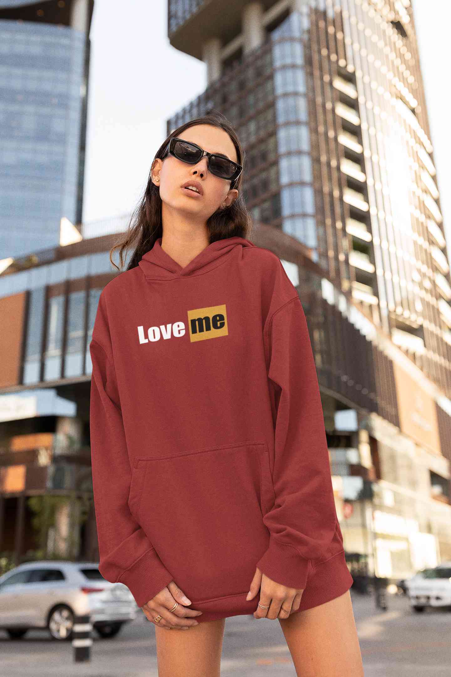 Love Me Minimals Hoodies for Women-FunkyTeesClub