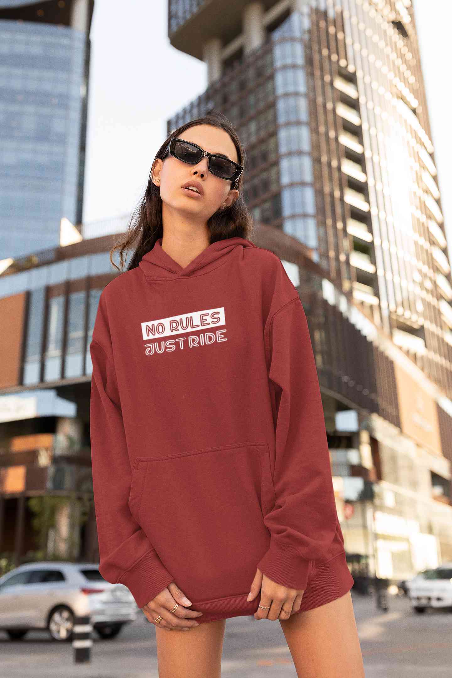 No Rules Just Ride Hoodies for Women-FunkyTeesClub