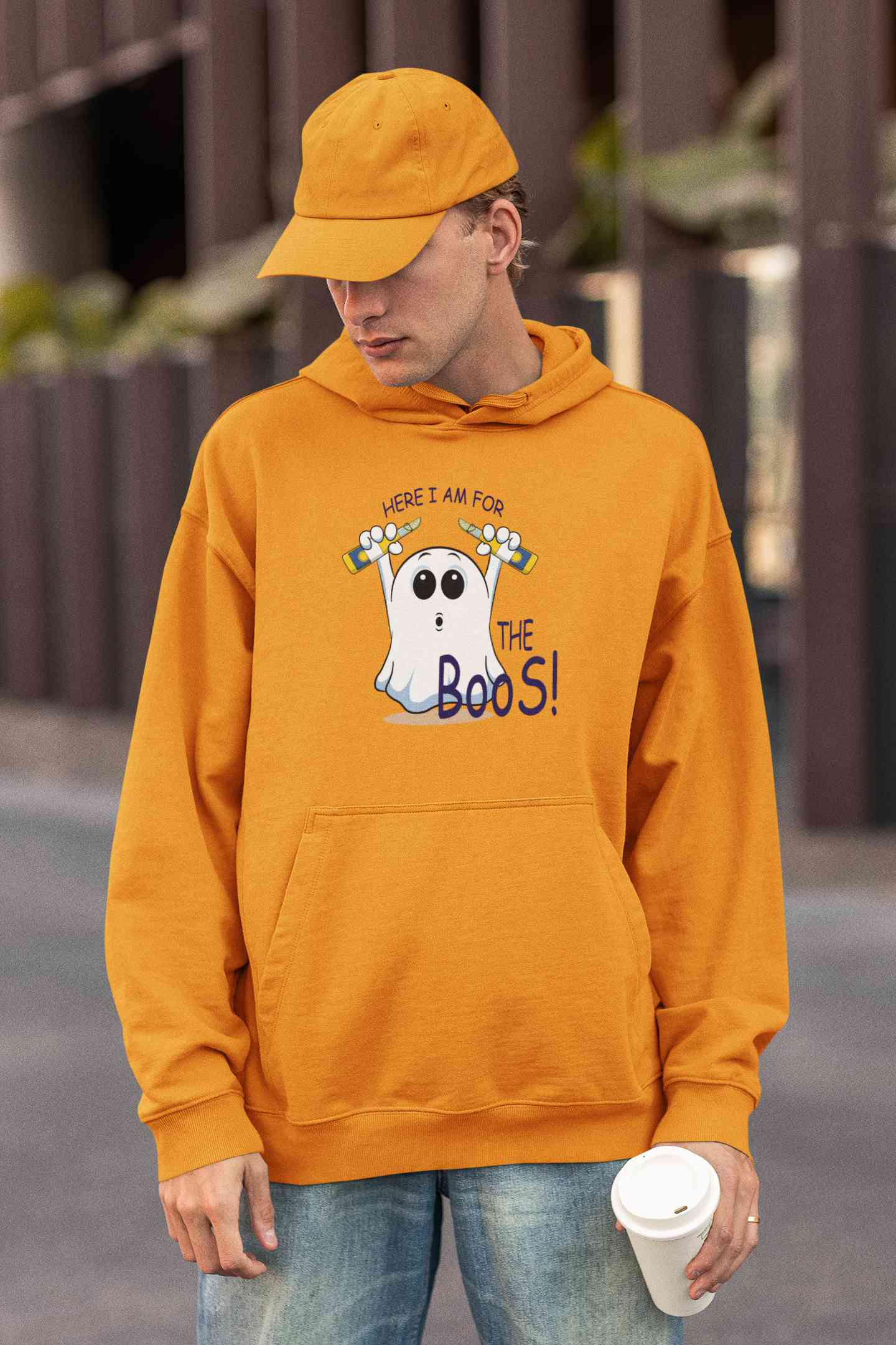 Here For The Boos Men Hoodies-FunkyTeesClub