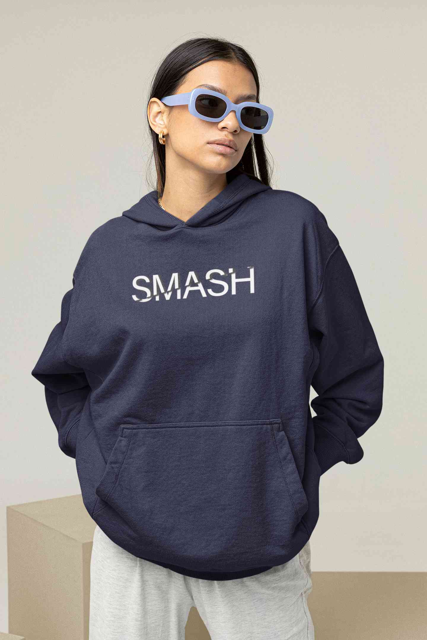 Smash Typography Hoodies for Women-FunkyTeesClub