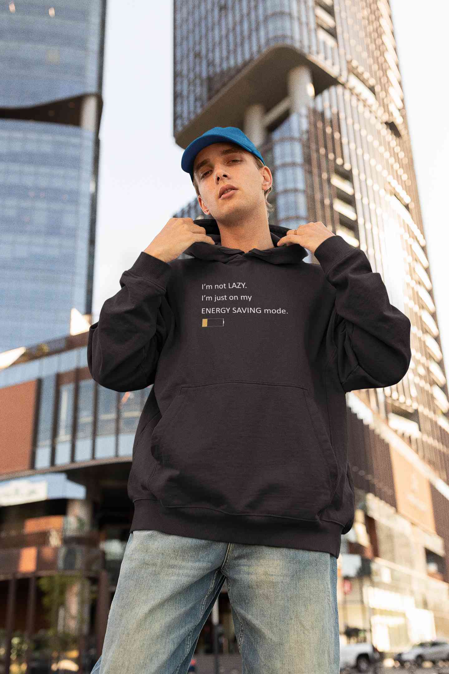 I Am Not Lazy I Am Just On Energy Saving Mode Minimals Men Hoodies-FunkyTeesClub