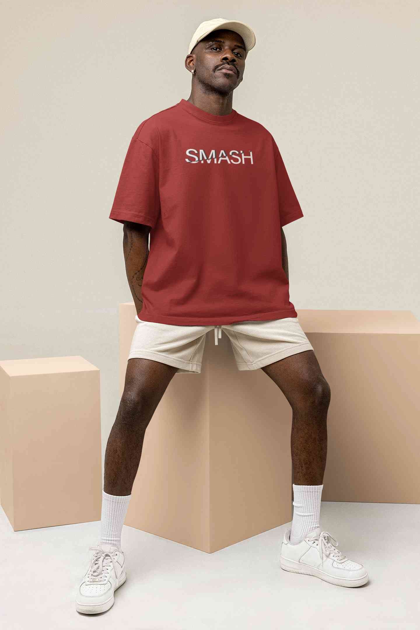 Smash Typography Mens Half Sleeves T-shirt- FunkyTeesClub