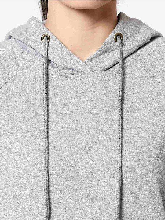 Plain Grey Hoodie Sweatshirt for Women -FunkyTeesClub - Funky Tees Club