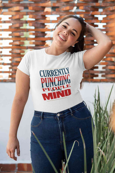 Punching People Women Half Sleeves T-shirt- FunkyTeesClub