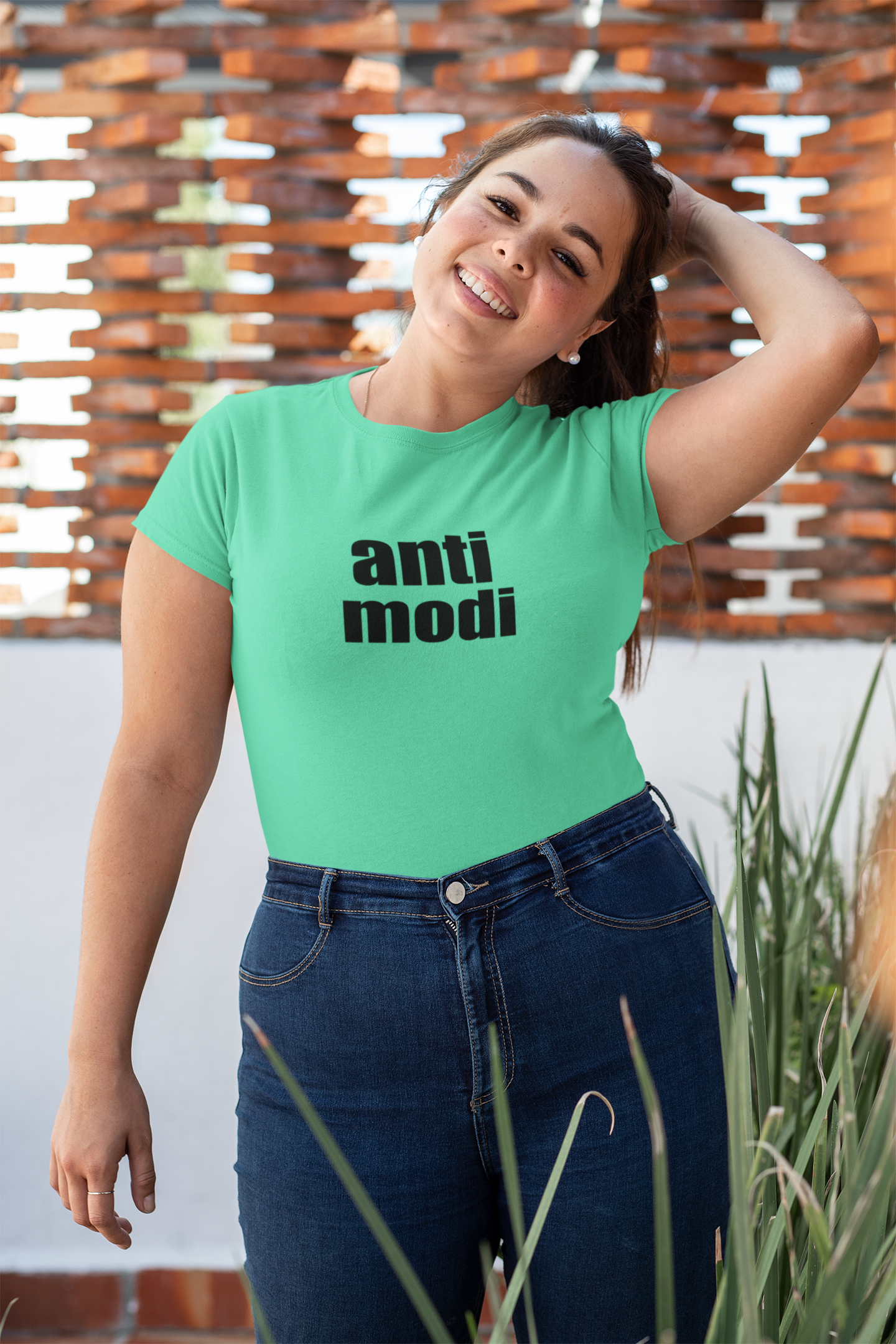 Anti Modi Anti Government Women Half Sleeves T-shirt- FunkyTeesClub