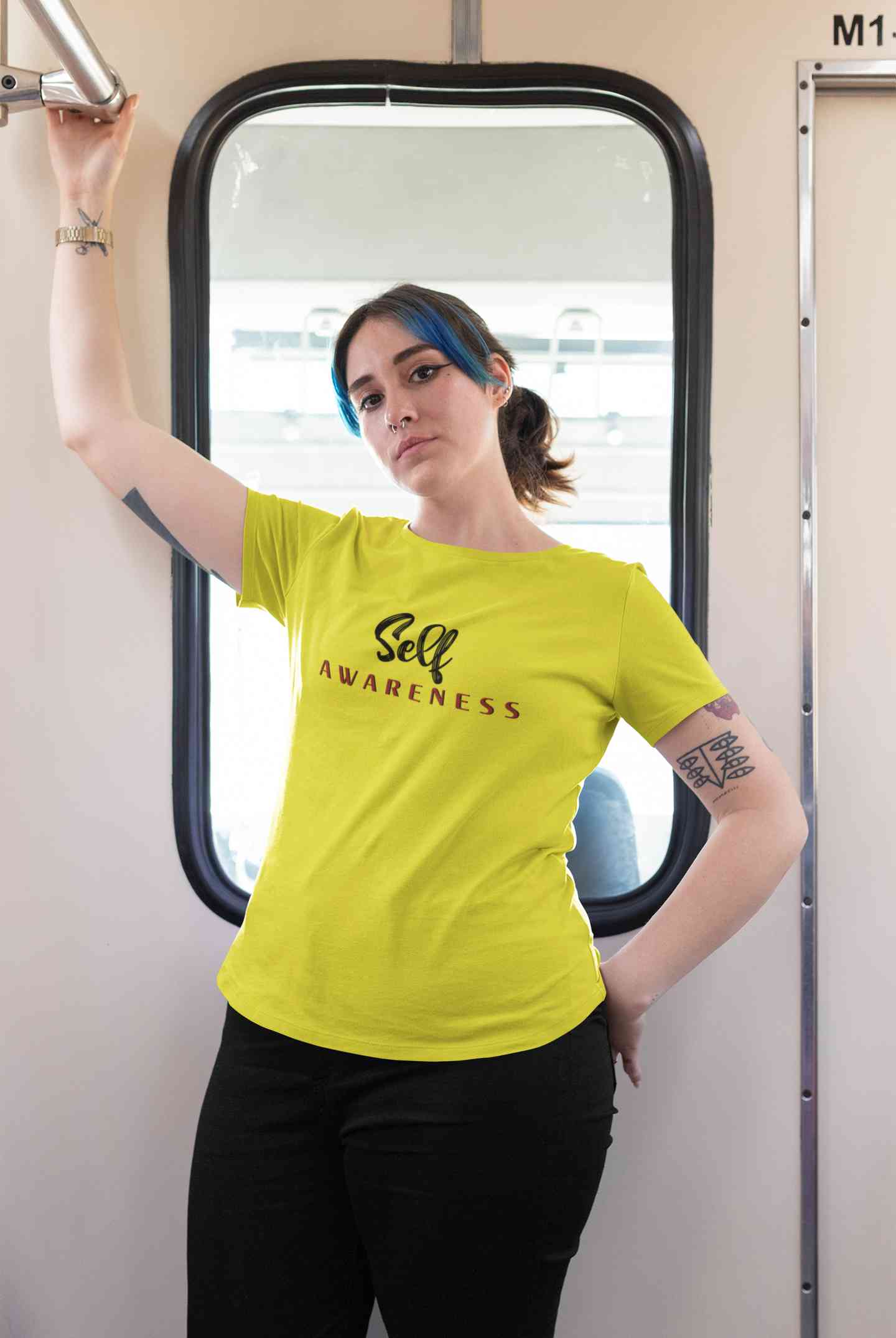 Self Awareness Typography Women Half Sleeves T-shirt- FunkyTeesClub