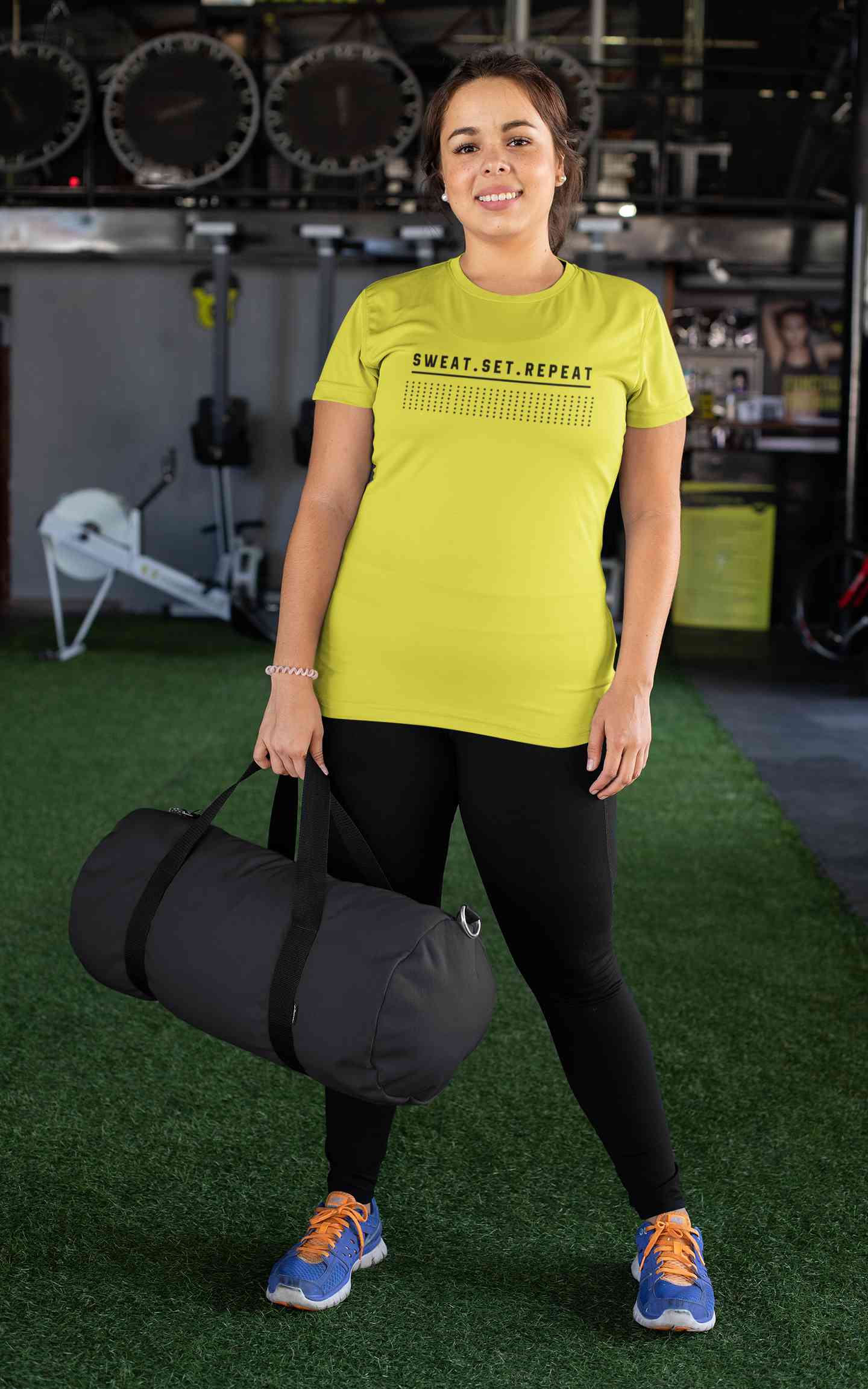 Sweat Set Repeat Women Half Sleeves T-shirt- FunkyTeesClub