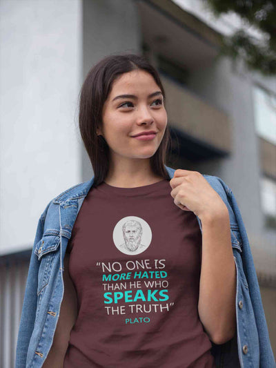 Plato Quote Women Half Sleeves T-shirt- FunkyTeesClub