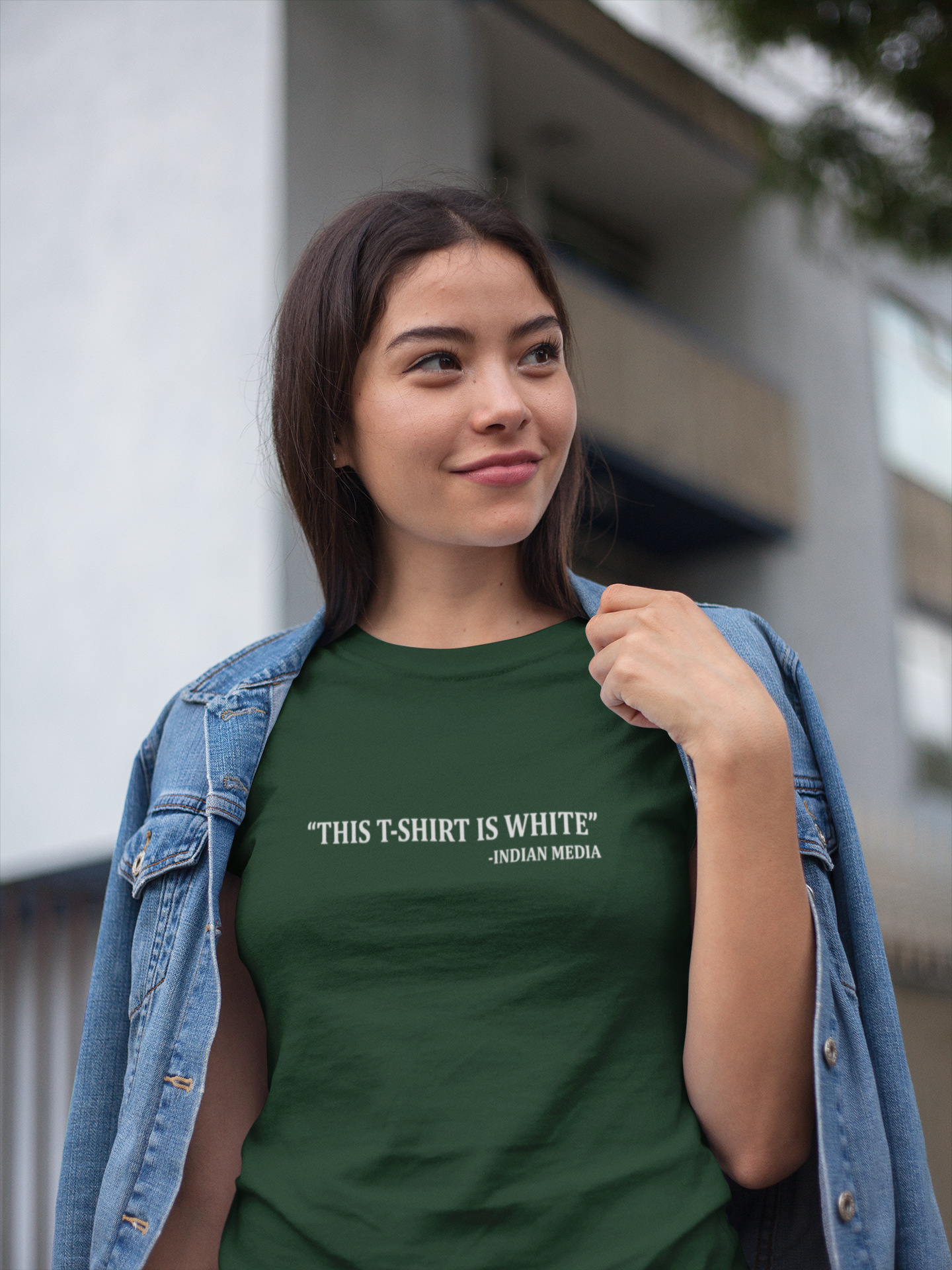This Tshirt Is White Women Half Sleeves T-shirt- FunkyTeesClub