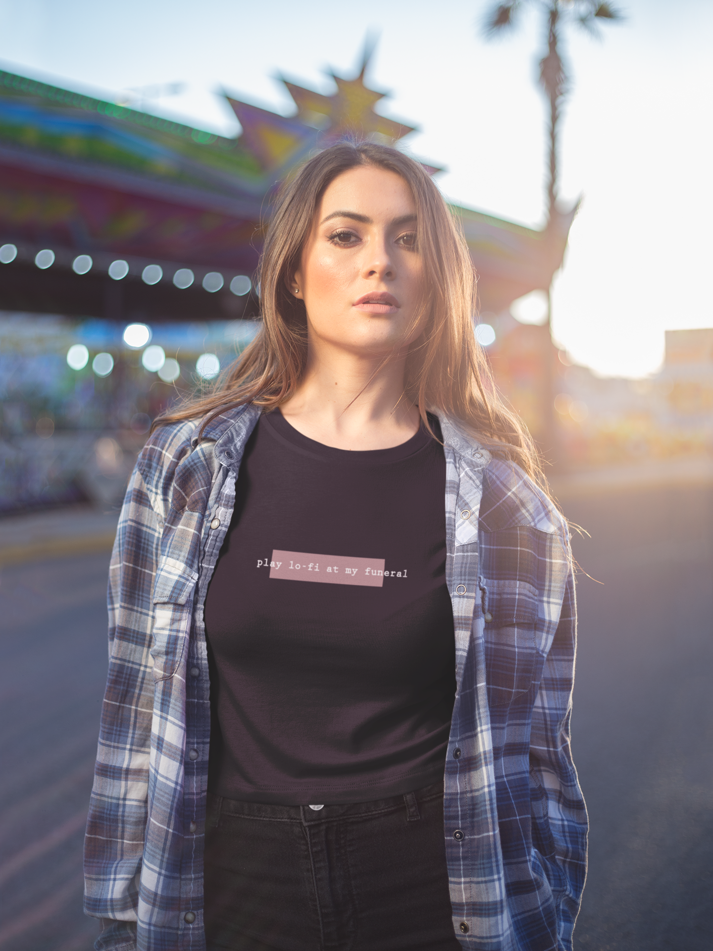 Play Lofi At My Funeral Minimals Women Crop Top- FunkyTeesClub