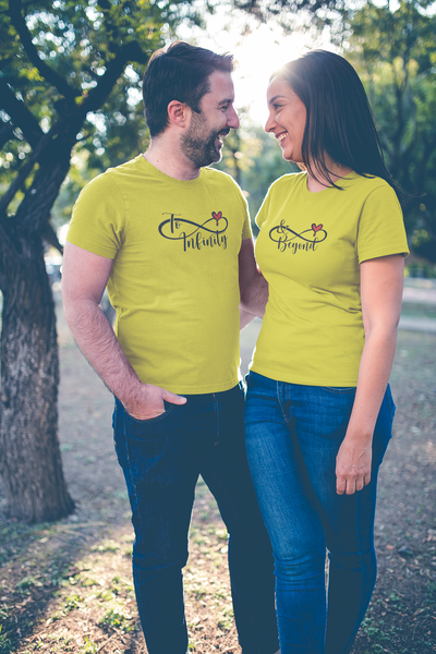 To Infinity Couple Half Sleeves T-Shirts -FunkyTeesClub