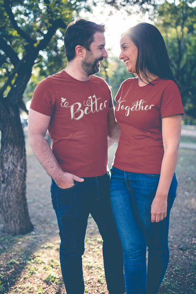 Better Together Couple Half Sleeves T-Shirts -FunkyTeesClub
