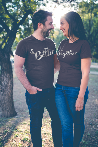 Better Together Couple Half Sleeves T-Shirts -FunkyTeesClub