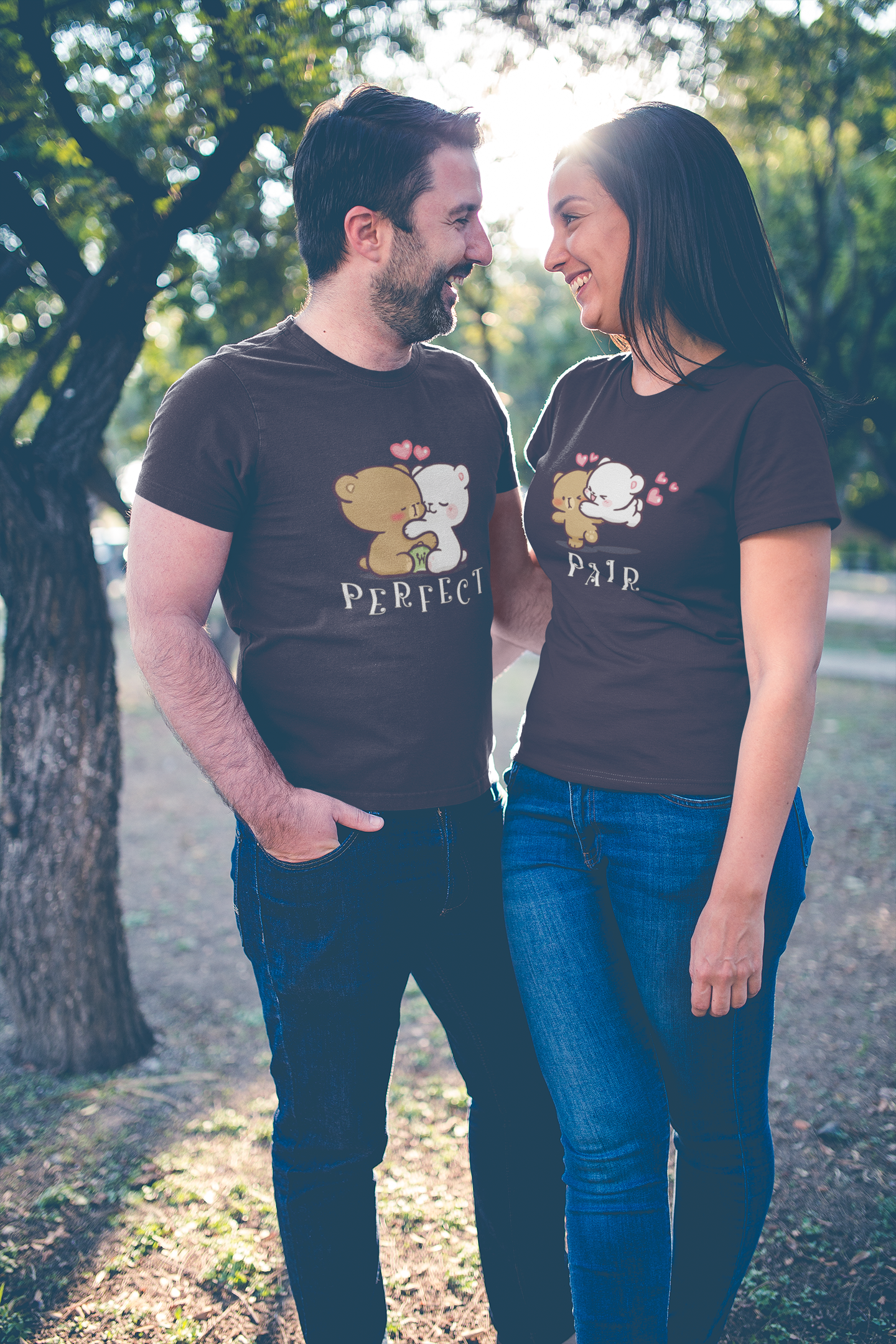 Prefect Pair Couple Half Sleeves T-Shirts -FunkyTeesClub