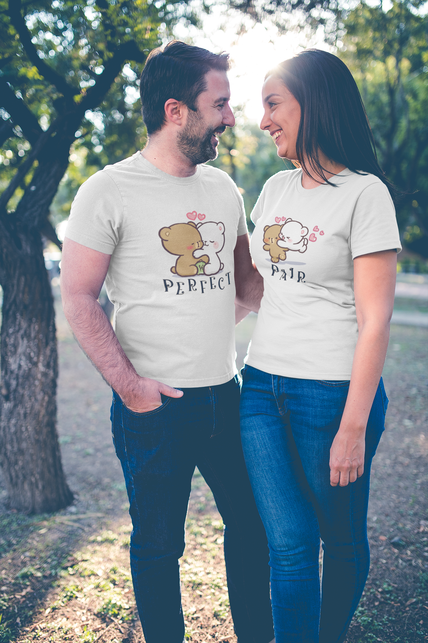 Prefect Pair Couple Half Sleeves T-Shirts -FunkyTeesClub