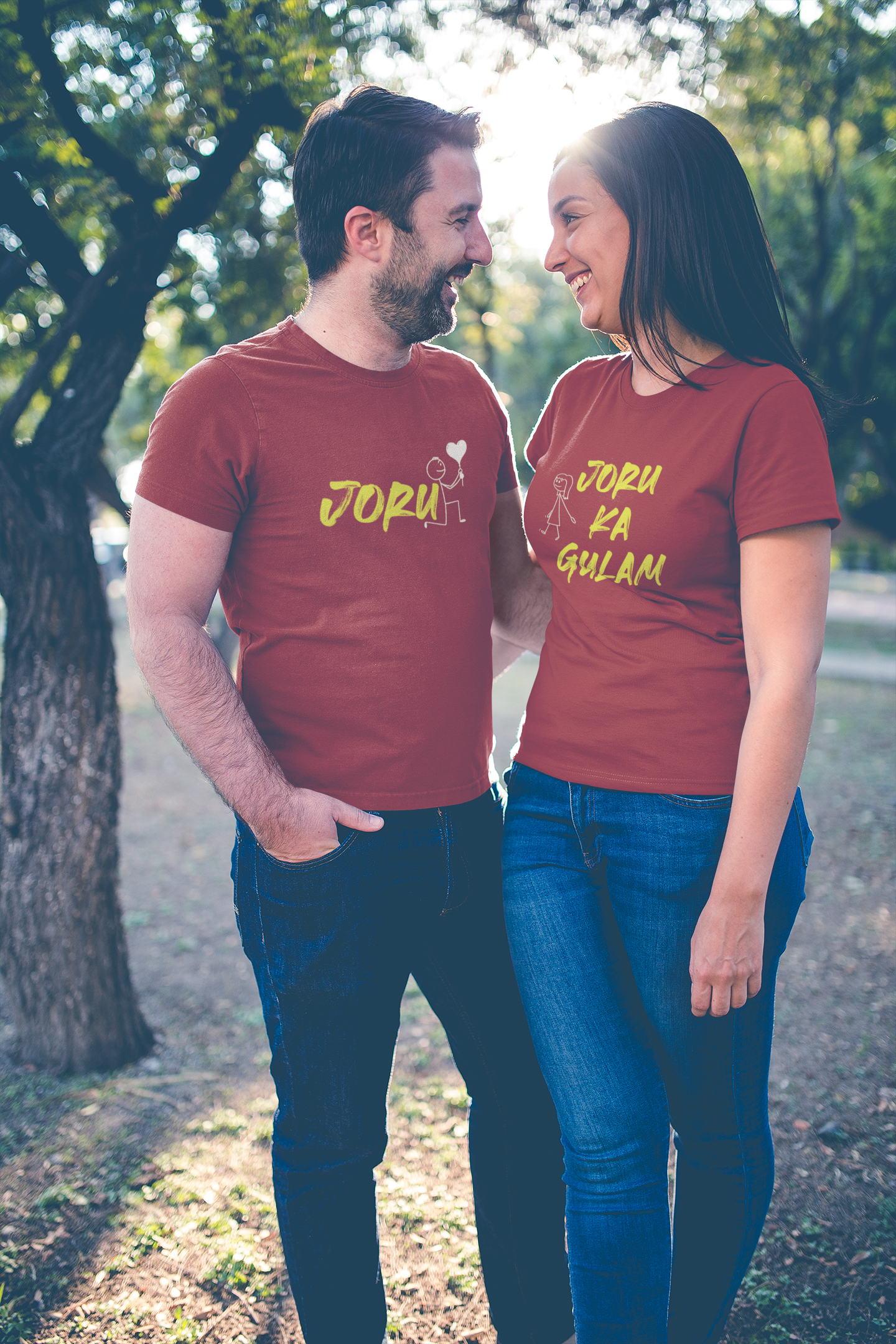 Joru Ka Gulam Couple Half Sleeves T-Shirts -FunkyTeesClub