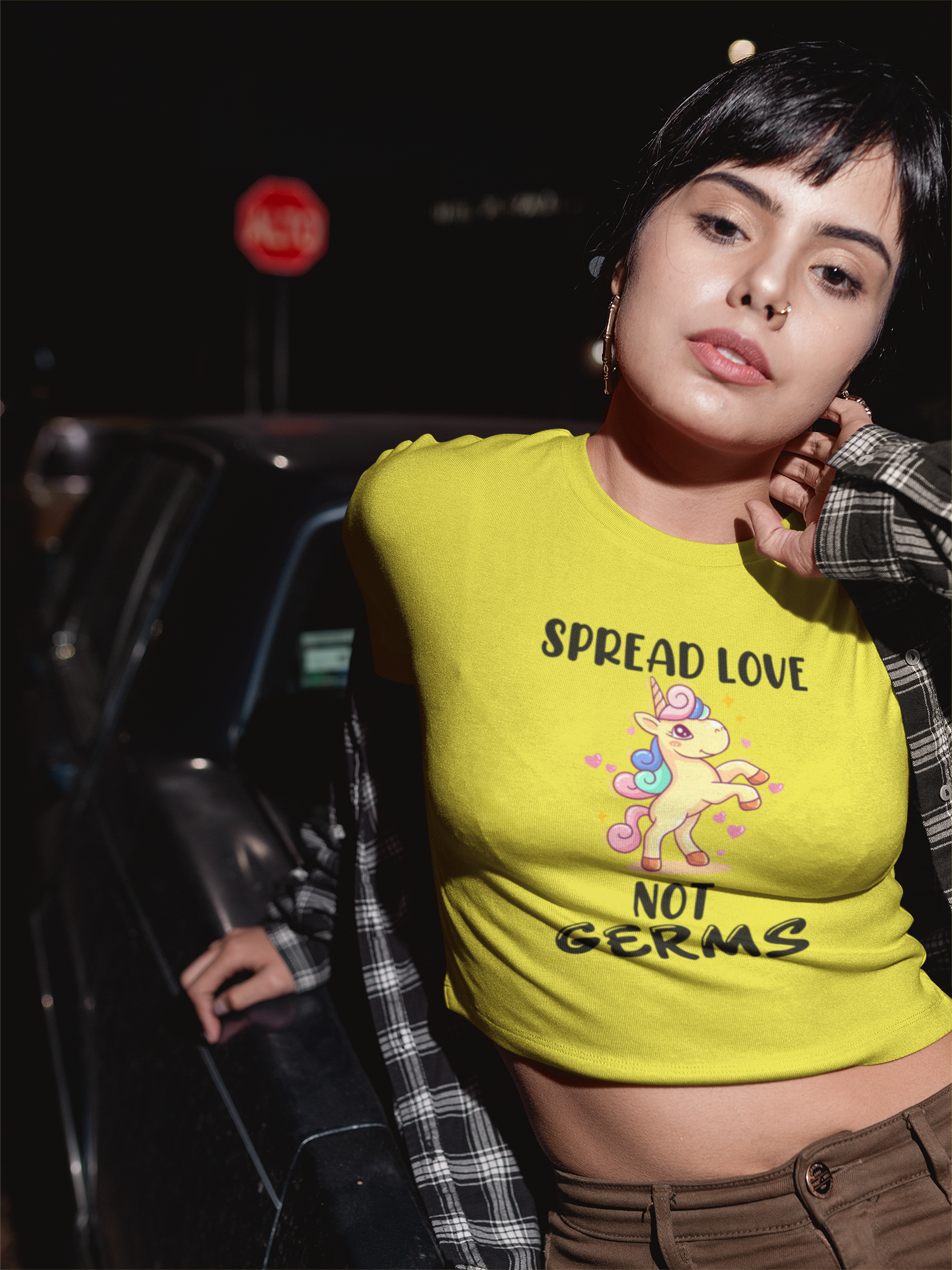 Spread Love Quotes Women Crop Top- FunkyTeesClub