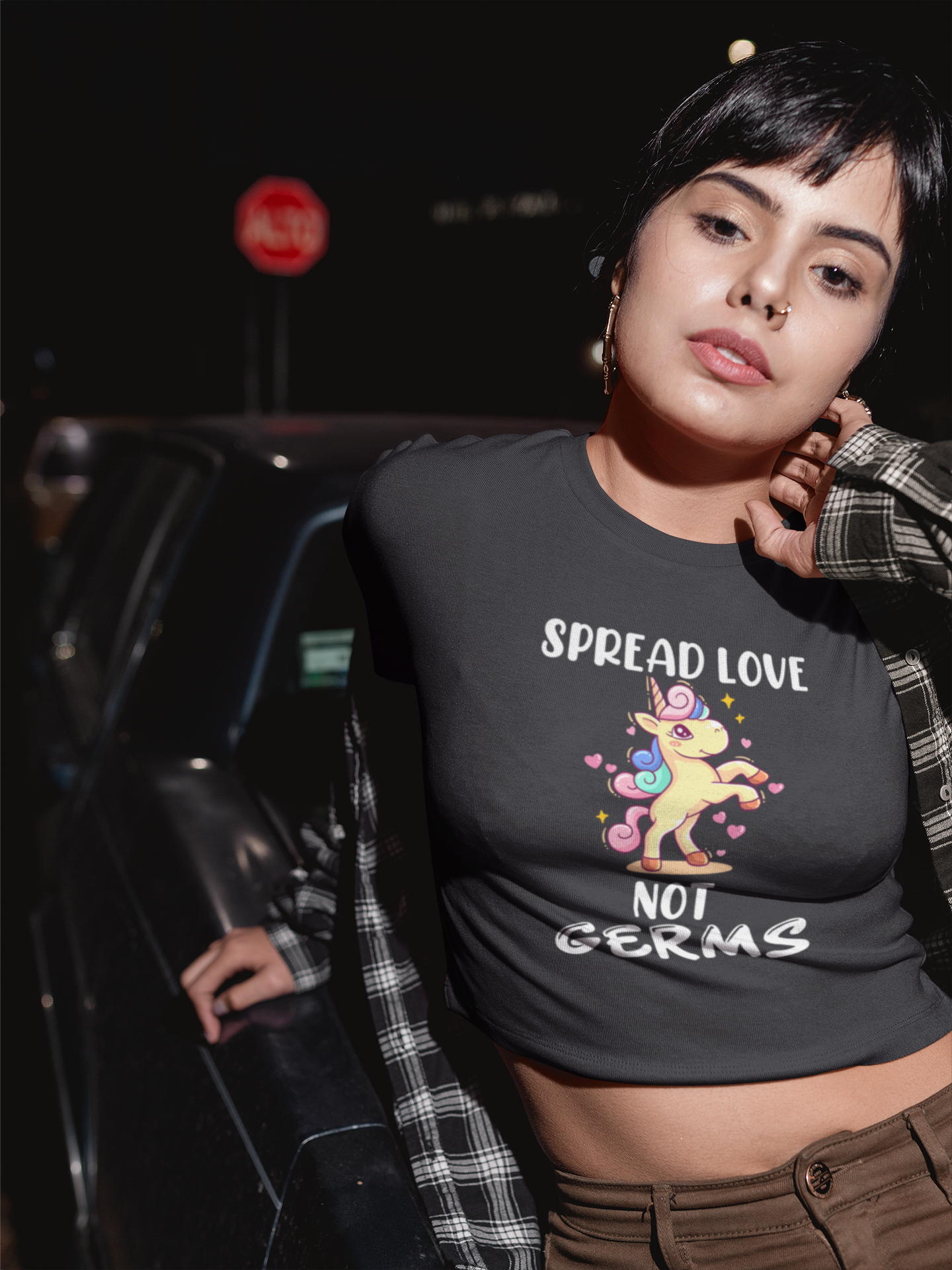 Spread Love Quotes Women Crop Top- FunkyTeesClub