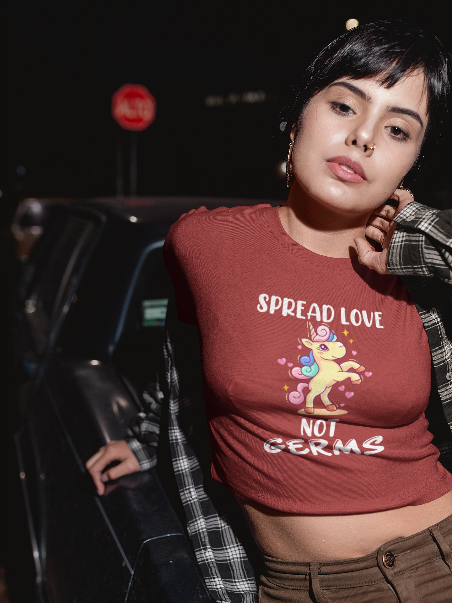 Spread Love Quotes Women Crop Top- FunkyTeesClub
