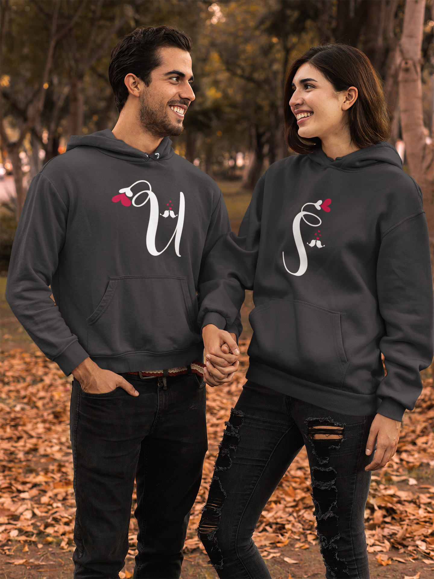 U S Couple Hoodie-FunkyTeesClub