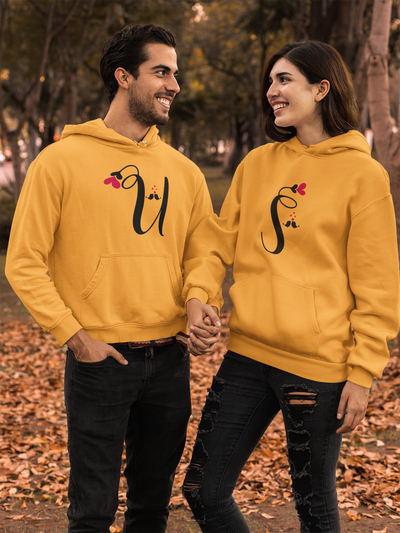 U S Couple Hoodie-FunkyTeesClub